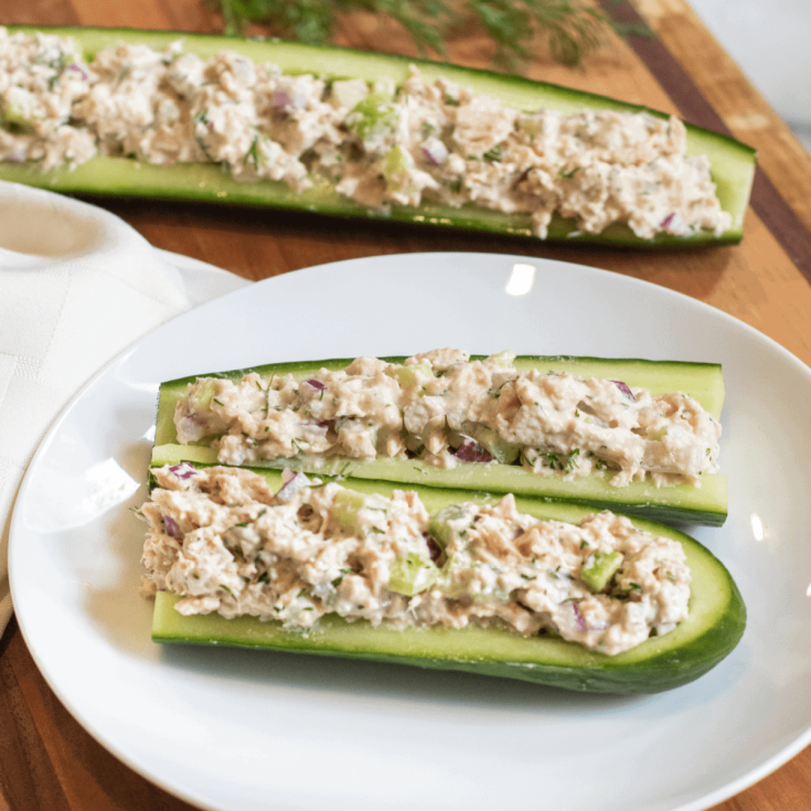 Image for Dill Tuna Salad Cucumber Boats