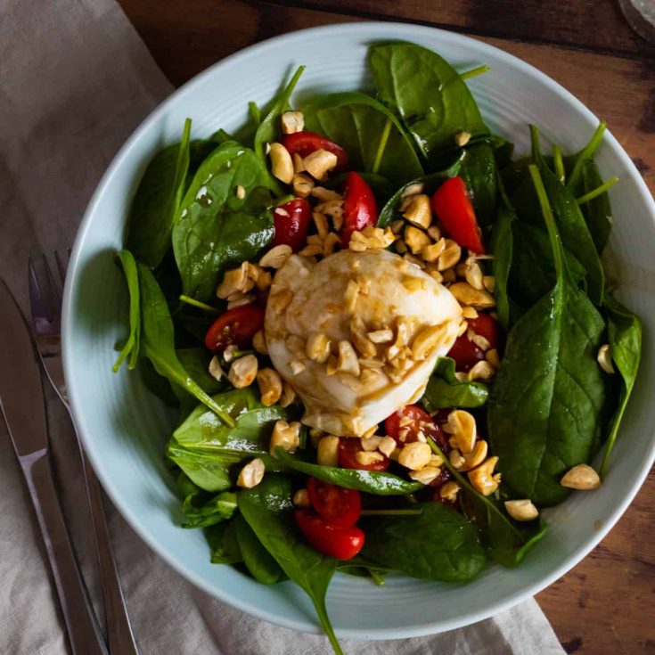 Image for Burrata Caprese Salad with Spinach & Cashews