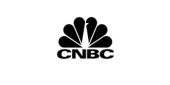 The cnbc logo on a white background.